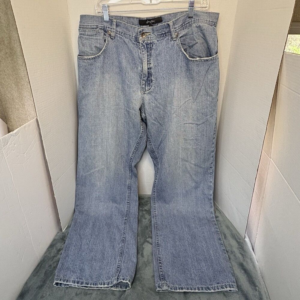 Vintage Y2K Sean John Denim Jeans Baggy Light Wash Embroidered 36x32 Hip Hop